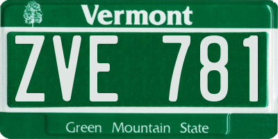 VT license plate ZVE781