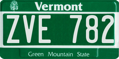 VT license plate ZVE782