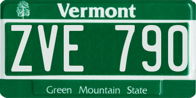 VT license plate ZVE790