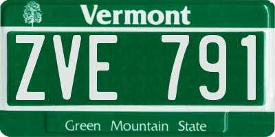 VT license plate ZVE791