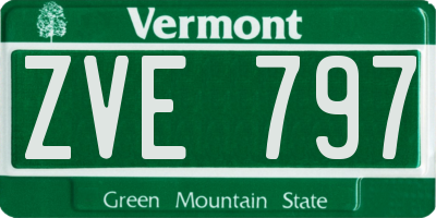 VT license plate ZVE797