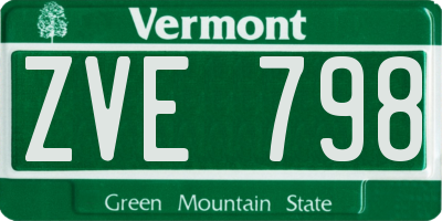 VT license plate ZVE798