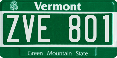 VT license plate ZVE801