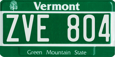 VT license plate ZVE804