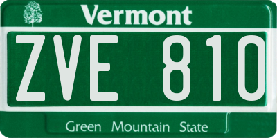 VT license plate ZVE810
