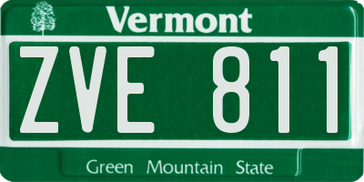 VT license plate ZVE811