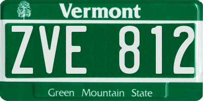 VT license plate ZVE812