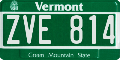 VT license plate ZVE814