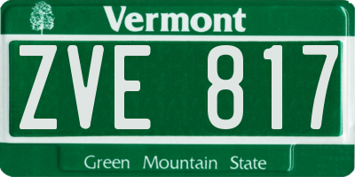 VT license plate ZVE817