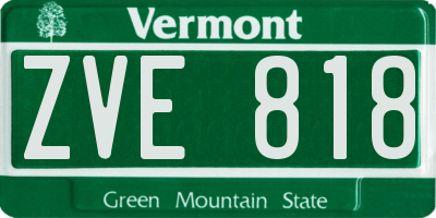 VT license plate ZVE818