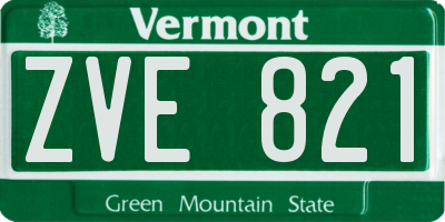VT license plate ZVE821
