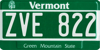 VT license plate ZVE822