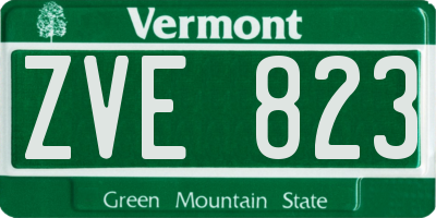 VT license plate ZVE823