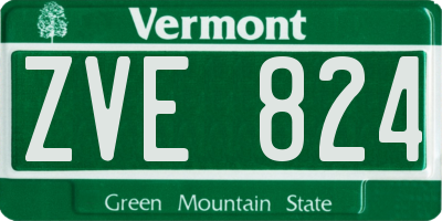 VT license plate ZVE824