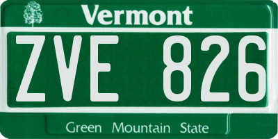 VT license plate ZVE826