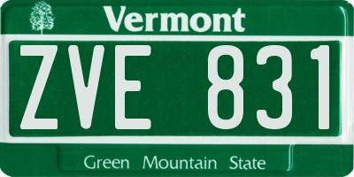 VT license plate ZVE831