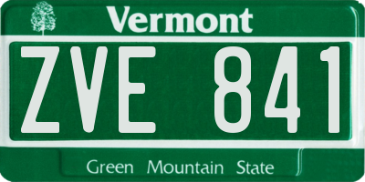 VT license plate ZVE841