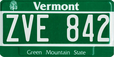 VT license plate ZVE842