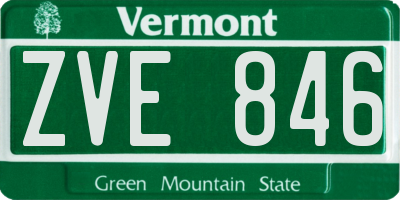 VT license plate ZVE846