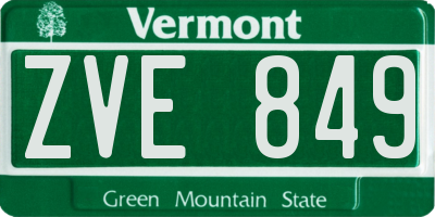VT license plate ZVE849