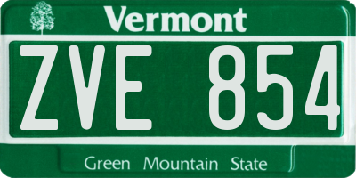 VT license plate ZVE854