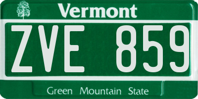 VT license plate ZVE859