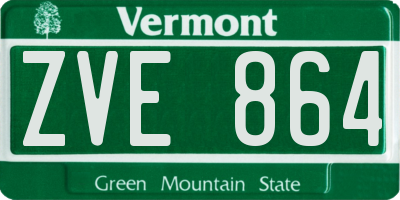 VT license plate ZVE864