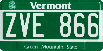 VT license plate ZVE866