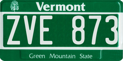 VT license plate ZVE873