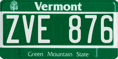 VT license plate ZVE876