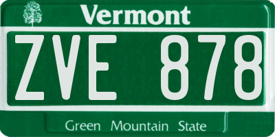 VT license plate ZVE878