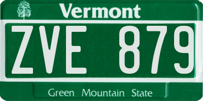 VT license plate ZVE879