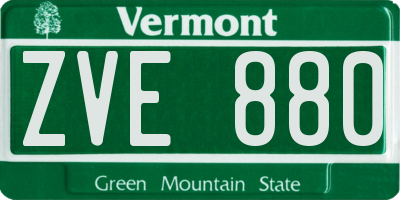 VT license plate ZVE880