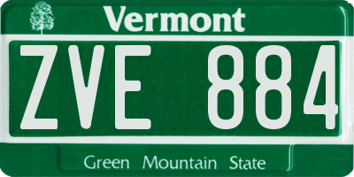 VT license plate ZVE884