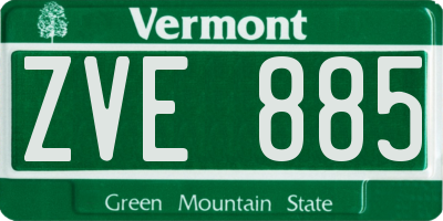 VT license plate ZVE885