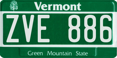 VT license plate ZVE886