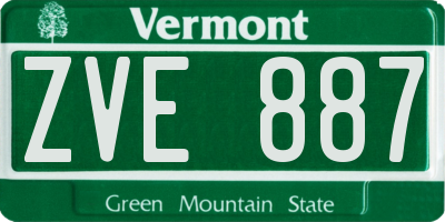 VT license plate ZVE887