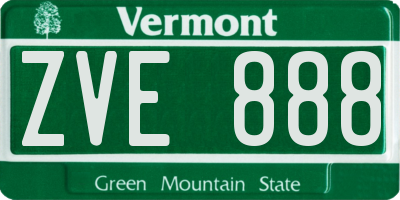 VT license plate ZVE888