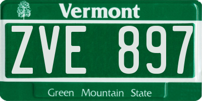 VT license plate ZVE897