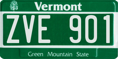 VT license plate ZVE901