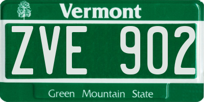 VT license plate ZVE902