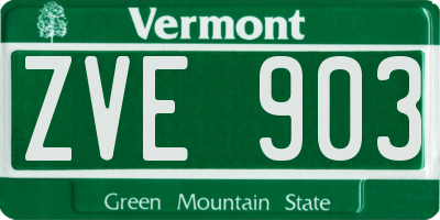 VT license plate ZVE903