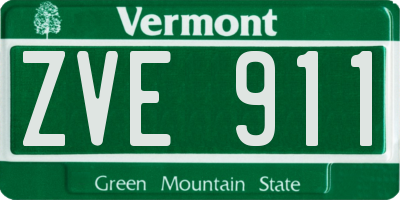 VT license plate ZVE911