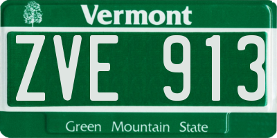 VT license plate ZVE913