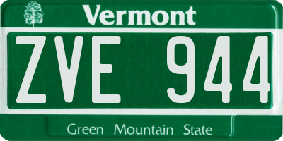 VT license plate ZVE944