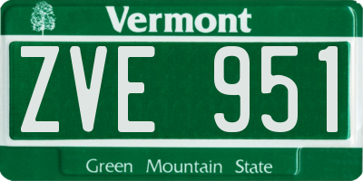 VT license plate ZVE951