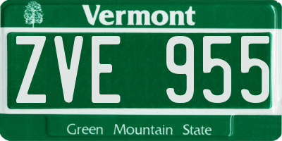 VT license plate ZVE955