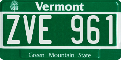VT license plate ZVE961