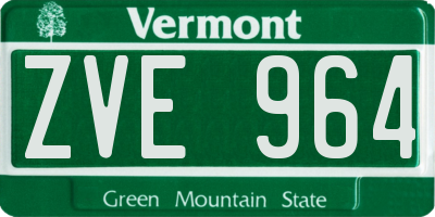 VT license plate ZVE964