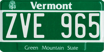 VT license plate ZVE965